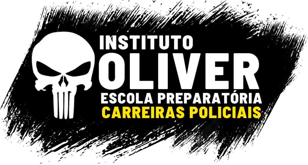 Logotipo Instituto Oliver - Escola preparatória de carreiras policiais, ensino superior e EJA supletivo. Uma caveira à esquerda e o nome do Instituto escrito à direita.