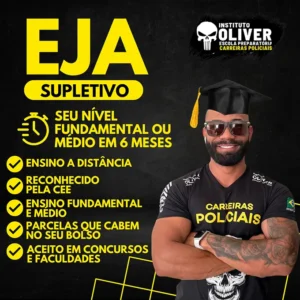 Você com os estudos concluído em até 3 Meses com nosso EJA 100% Online. Pronto para iniciar seu Ensino Superior Sequencial! E então aproveitar as infinitas possibilidades que os concursos públicos vão lhe proporcionar!