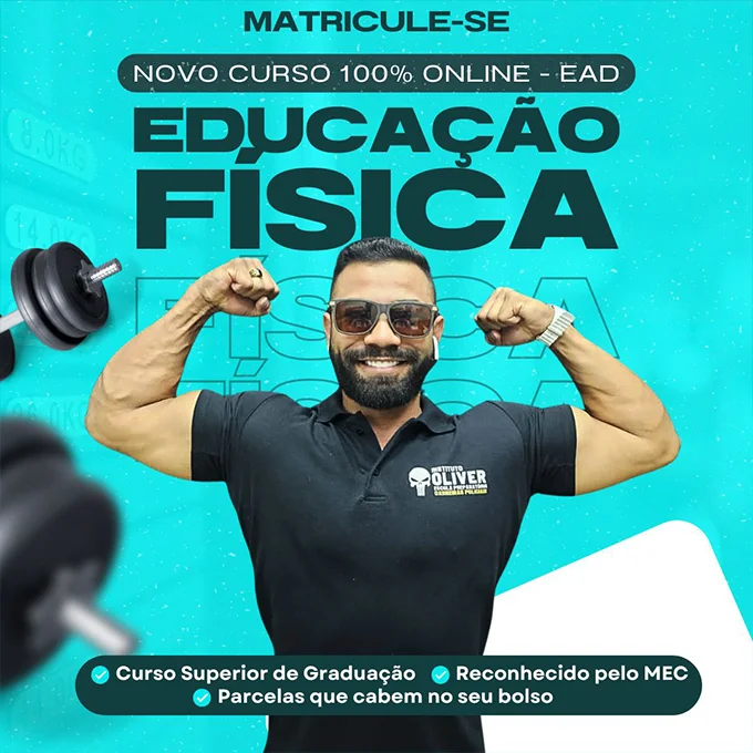 Já pensou você de Ensino Superior, de nível bacharelado em Educação Física feito 100% online? Aqui no Instituto Óliver você tem essa oportunidade.